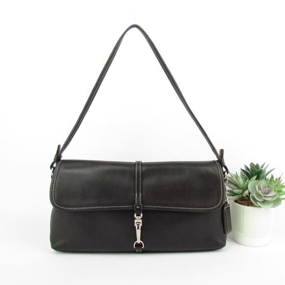 Coach Hampton Y2K Vintage Black Leather Bag - Picture 1 of 9